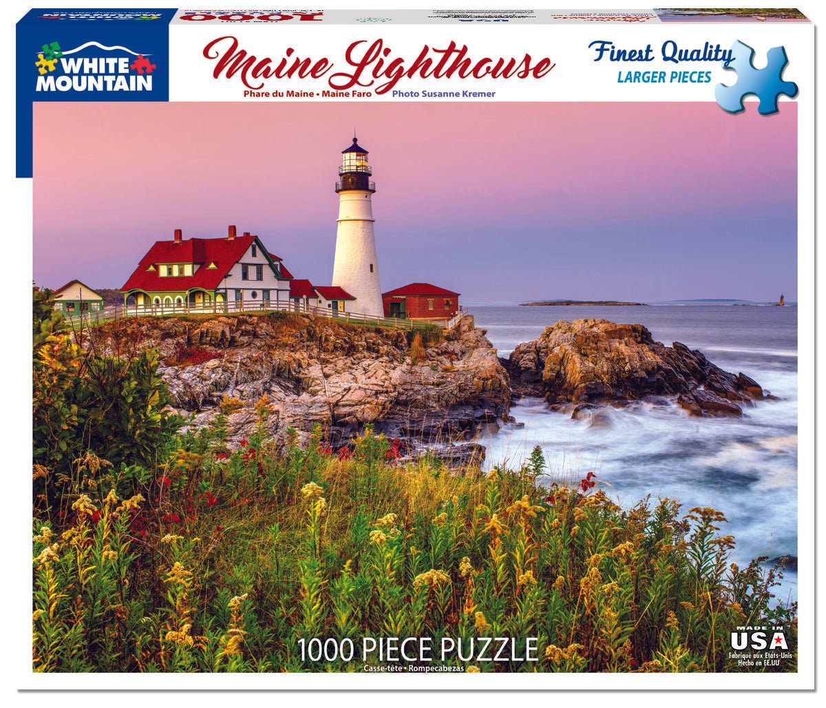 Lot of 4 White Mountain 1000pc Puzzles Lighthouse cheapest Premiere Finger Lakes Harbor