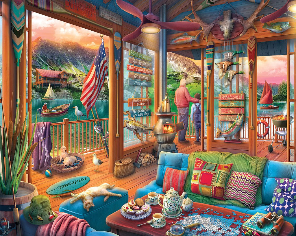 Lakeside Cabin (1670pz) - 1000 Piece Jigsaw Puzzle