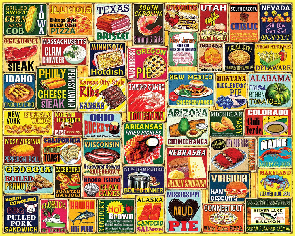 Iconic State Foods (2021pz) - 1000 Piece Jigsaw Puzzle