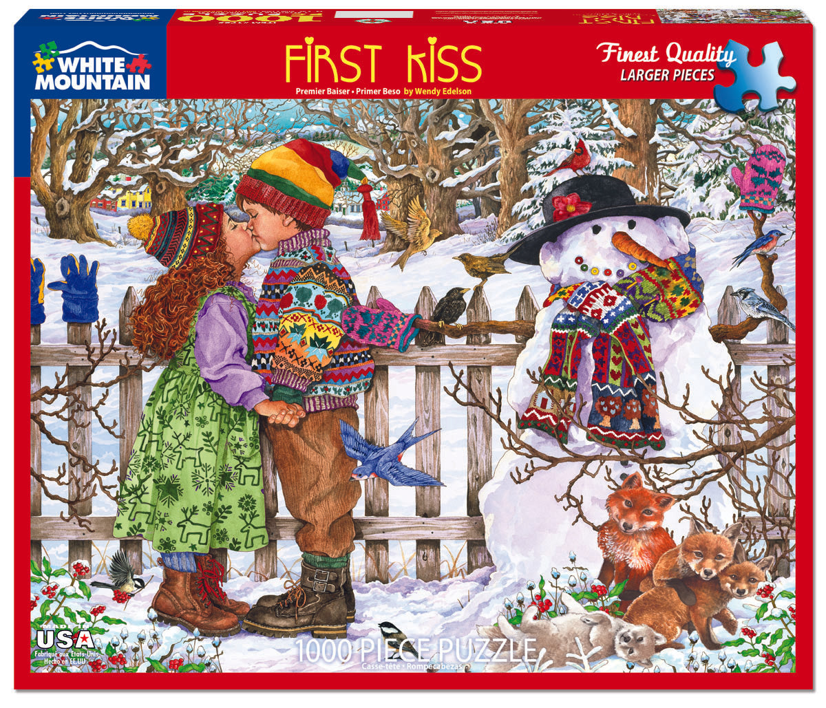 1000 Piece Jigsaw Puzzle - First Kiss – White Mountain Puzzles